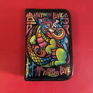 LISA FRANK DRAGON HAPPINESS LOVE Planner Organizer Zippered BEST FRIENDS Vintage